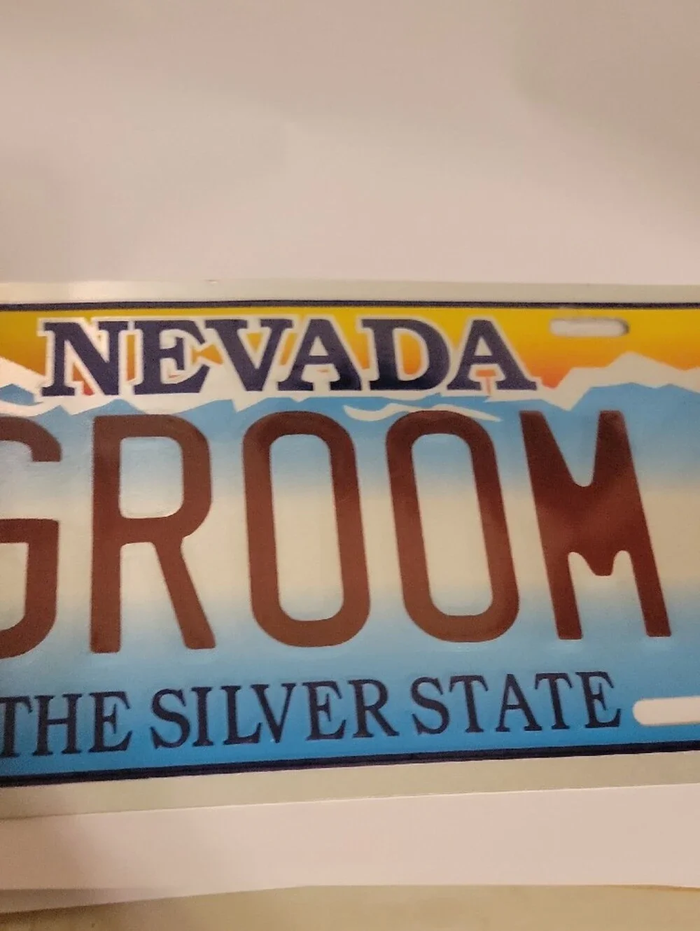 Nevada GROOM Decorative Plate - Blue and Yellow